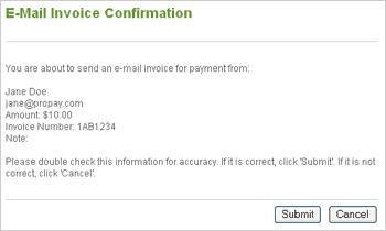 mail format for sending invoice to customer